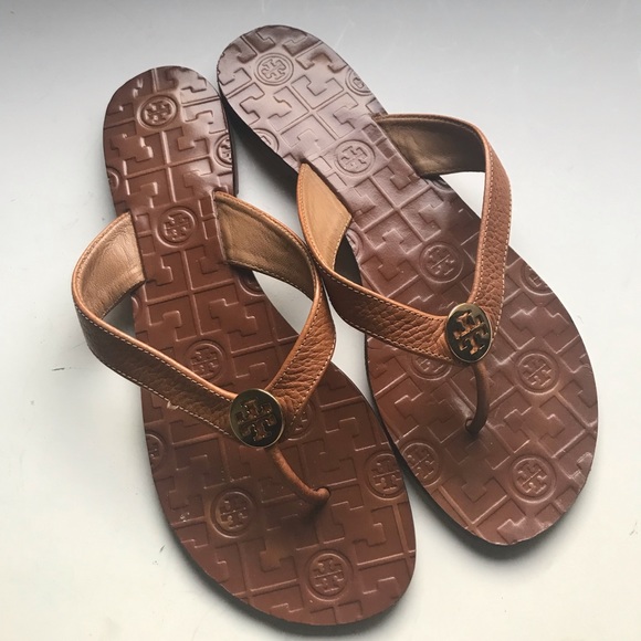 Tory Burch Shoes - Tory Burch Leather flip flops-EUC
